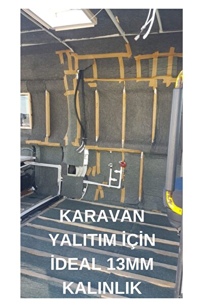 KL HOME 13mm Kalınlık 50x100cm= 0,5 m2 Yapışkanlı Oto Ses Yalıtım Karavan Oto Konteyner Kaucuk Sünger Ses