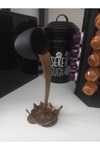 Decorative Spilled Coffee Figure - Bronze Cream - Object -Trinket - Coffee Corner- Hot Chocolate Figure