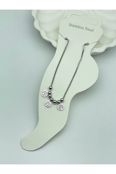 İNN JEWELLERY Steel Anklet Bracelet Anti-Tarnish Antiallergic Tree of Life Figured (2 Years Importer Warranty)