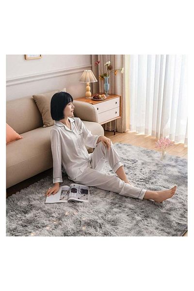 Comfy SOFT & FLUFFY ANTI SKID BEDROOM/LIVING ROOM CARPET 160 X 210 CM SILVER