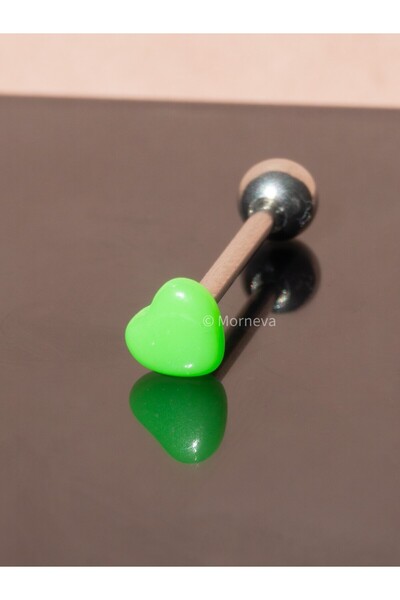 MORNEVA Minimal Candy Heart Steel Tongue Piercing
