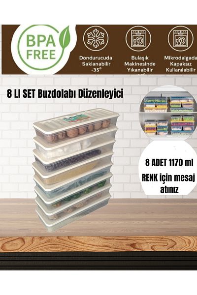 VZN Refrigerator Organizer Set Refrigerator Organizer Ice Cube Container Storage Container