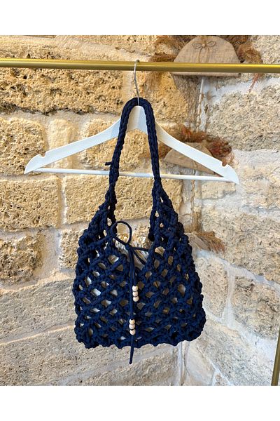 Nora Hand Knitted Bagged Mesh Combed Cotton Rope Shoulder Bag