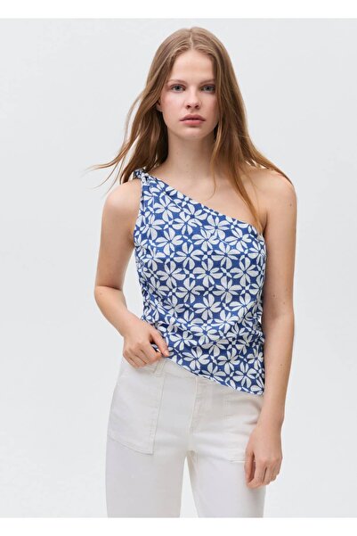 Mango Teen Asimetrična bluza sa uzorkom