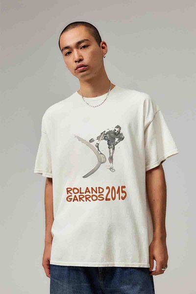 Tee&more. Μπλουζάκι 2015 Roland Garros Tournament με στάμπα Unisex Oversize Premium