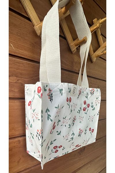 fimugift Fimu Flower Retro Denim Bellows Cloth Bag, Shoulder Bag