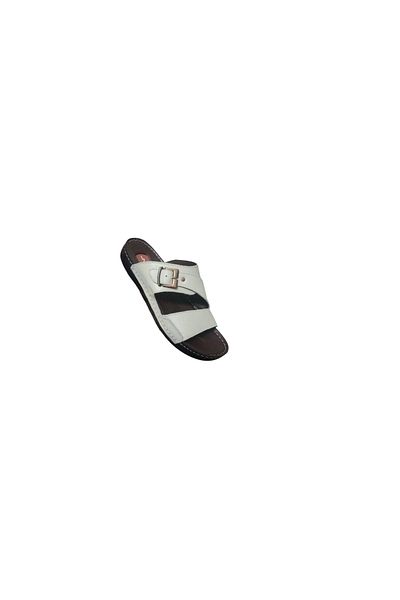 Handmade Men's Natural Leather Slippers; Handmade Men's Natural Leather Sandals with Leather Sole