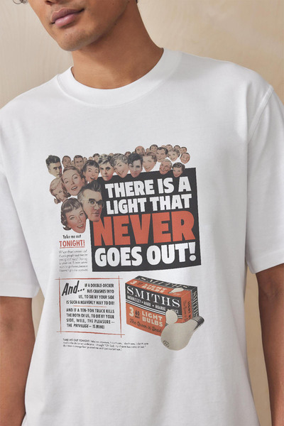 Tee&more. Unisex Oversize The Smiths There is a Light That Never Goes Out Baskılı Premium T-shirt