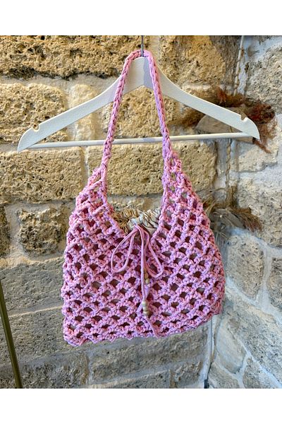 Nora Hand Knitted Bagged Mesh Combed Cotton Rope Shoulder Bag