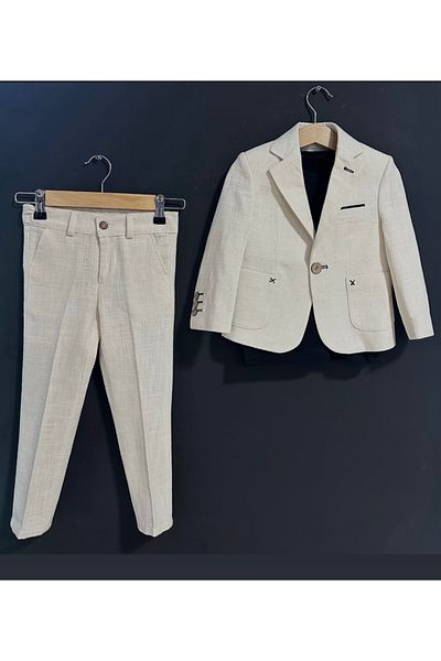 Zelhankids Boy's Linen Suit (3 Pieces Including T-Shirt)