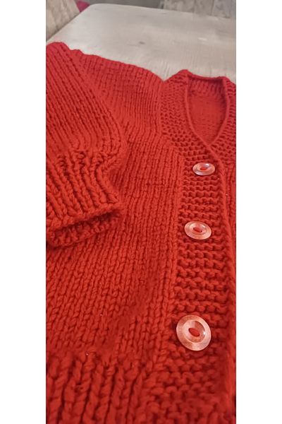 EL ÖRGÜSÜ CİCİ BEBE Hand Knitted Crop Cardigan