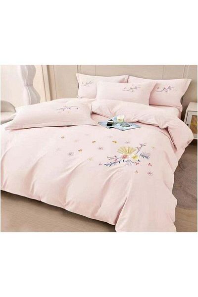 Comfy 6 PC COTTON EMBROIDERED SOFT & COMFORTABLE COMFORTER SET KING SIZE PINK