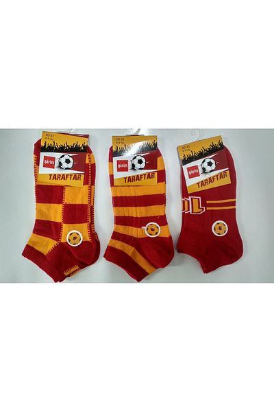 Şirin Yellow Red Fan Children's Booties Socks 10 Pieces