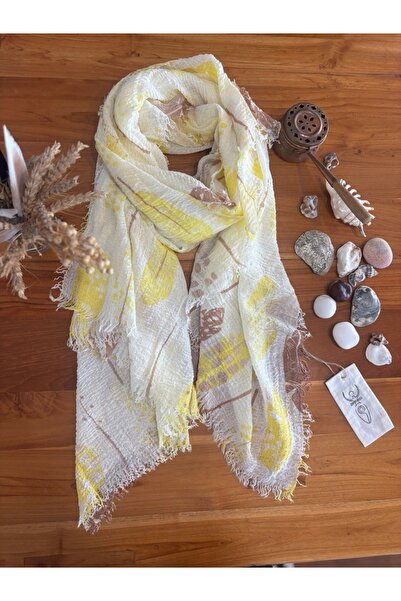 Chinko YUMUŞACIK  İNCE TEK KAT MÜSLİN  BASKILI   DÖKÜMLÜ  MODERN  RENK ŞAL / ...