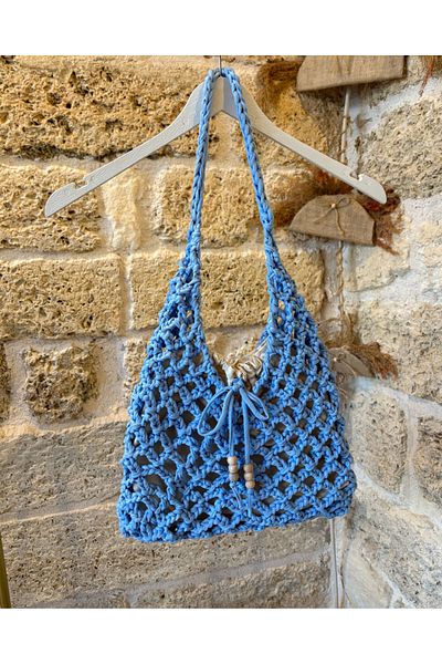 Nora Hand Knitted Bagged Mesh Combed Cotton Rope Shoulder Bag
