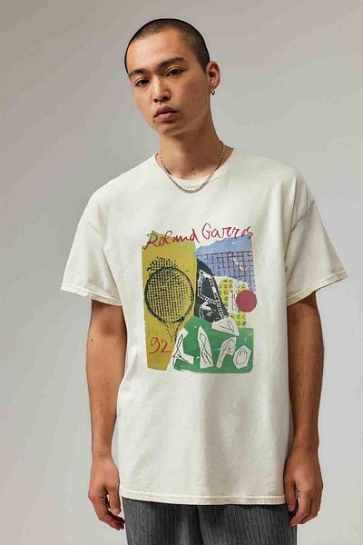 Tee&more. Μπλουζάκι 1992 Roland Garros Tennis Tournament με στάμπα Unisex Oversize Premium T-shirt