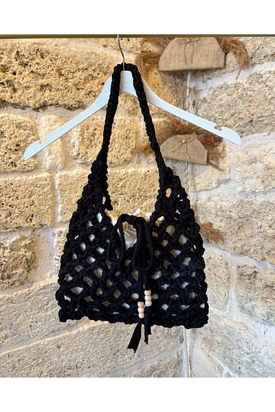Nora Hand Knitted Bagged Mesh Combed Cotton Rope Shoulder Bag