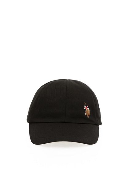 U.S. Polo Assn. Американска поло асоциация. ЧЕРНА ШАПКА ОТ ТЪКАН ПЛАТ