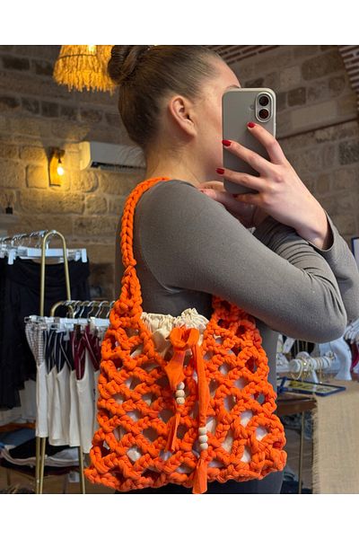 Nora Hand Knitted Bagged Mesh Combed Cotton Rope Shoulder Bag