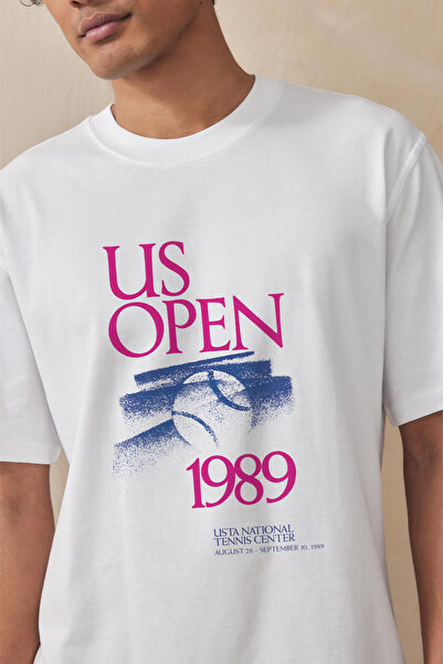 Tee&more. بطولة التنس المميزة Retro US Open 89 للجنسين - تي شيرت مطبوع