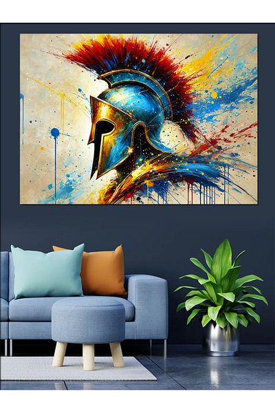 Tablomega Διακοσμητικός καμβάς Spartan Warrior Art - Ξύλινος πίνακας MDF