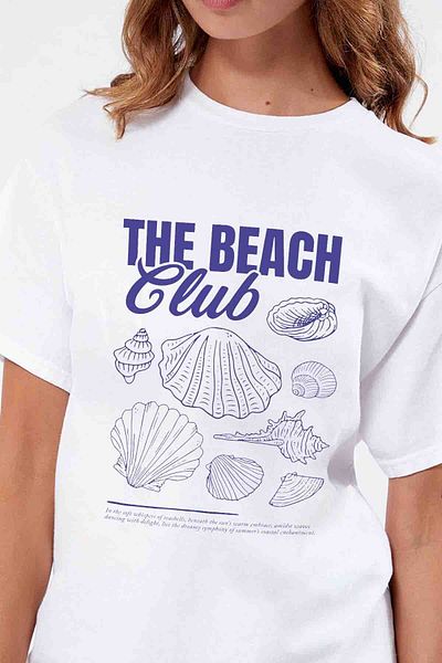 Tee&more. Μπλουζάκι με στάμπα Beach Club Unisex Oversize Premium