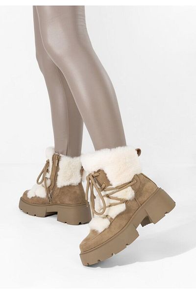 B T Shoes Ghete imblanite dama Aslyn kaki