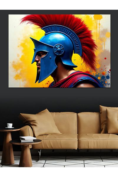 Tablomega Pânză decorativă Ancient Helmeted Warrior - MDF Wood Table