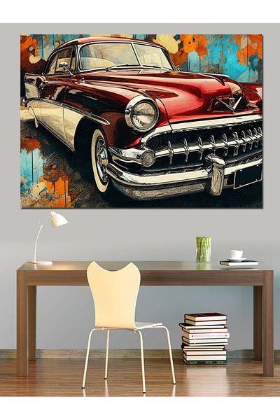 Tablomega Pânză decorativă cu design clasic roșu - pictură din lemn MDF