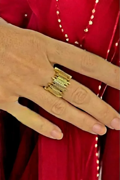 Atölye Olcay Eser Heartbeat Gold Ring Heart Rhythm Feeling Ring Flexible Measure Handmade Design Ring
