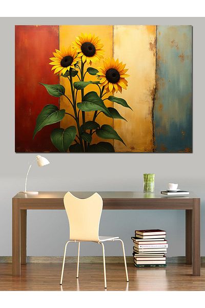 Tablomega Pânză decorativă Sunny Sunflowers - Lemn MDF