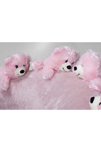 Mobilya Stant Most Teddy Kids Pembe Ayıcıklı Peluş Kumaş Döner Berjer (Evinize Teslim)