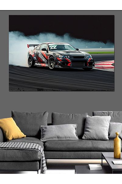 Tablomega Pistte Drift Car Διακοσμητικός Καμβάς - Ξύλινος Πίνακας MDF