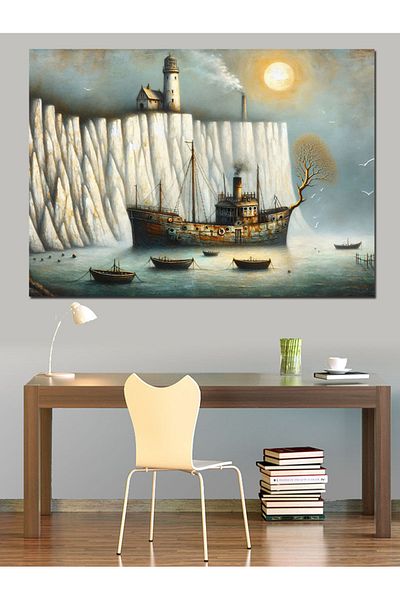 Tablomega Pânză decorativă pentru navă cu vele - Lemn MDF
