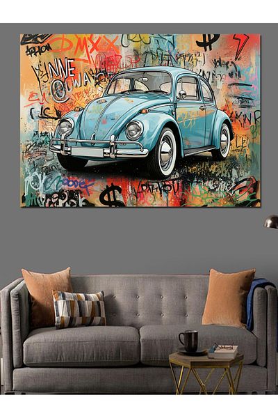 Tablomega Pânză decorativă Graffiti Classic Car - Lemn MDF