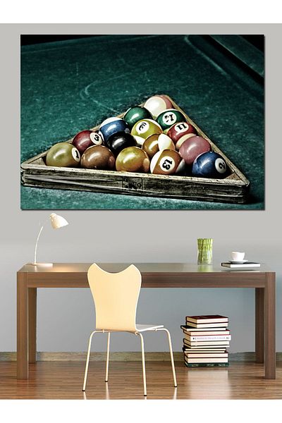 Tablomega Mingi de Biliard Pânză Decorativă - Lemn MDF Pictat