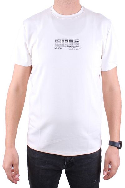DAGOSTER Dmg23- 211676   Ecru Casual Crew Neck Men's T-Shirt