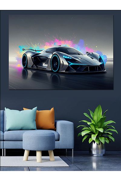 Tablomega Pânză decorativă futuristă pentru mașină - pictură din lemn MDF