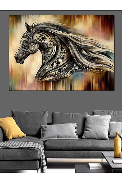 Tablomega Pânză decorativă abstractă cal - pictură din lemn MDF