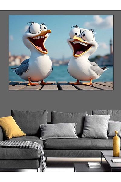 Tablomega Pânză decorativă Pescari veseli - Lemn MDF