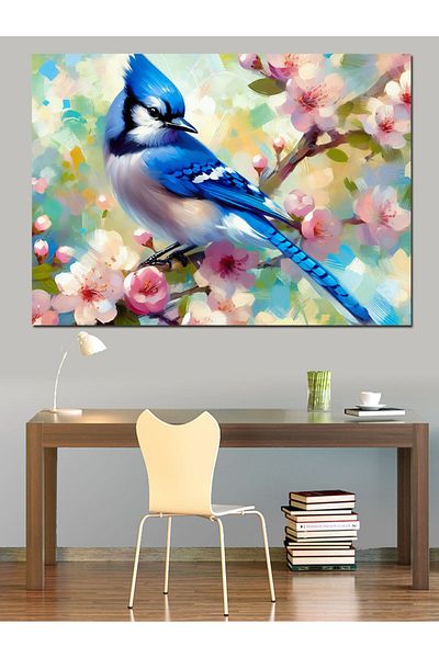 Tablomega Pânză decorativă Blue Bird - Lemn MDF