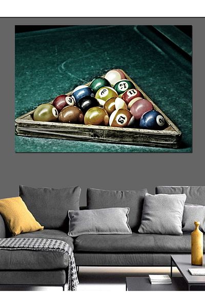 Tablomega Mingi de Biliard Pânză Decorativă - Lemn MDF Pictat