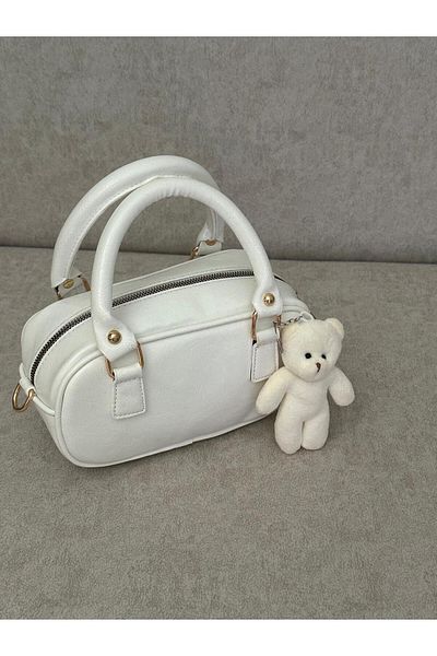 RumyaCollection White Women Bonnie Plush Keychain Gift Hand and Shoulder Bag