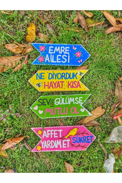 Home 4 lü kişiselleştirilebilir ahşap bahçe oku,karşılama dekoru
