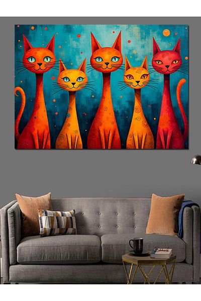 Tablomega Pânză decorativă Color Cat Group - Lemn MDF