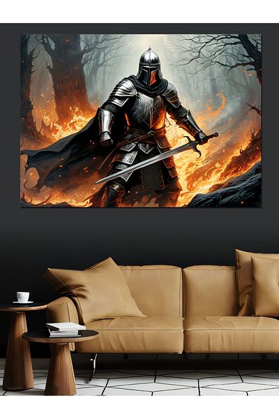 Tablomega Pânză Decorativă Warrior Knight - Lemn MDF
