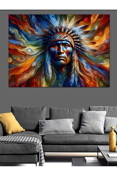 Tablomega Pânză Decorativă Om Indian - Lemn MDF