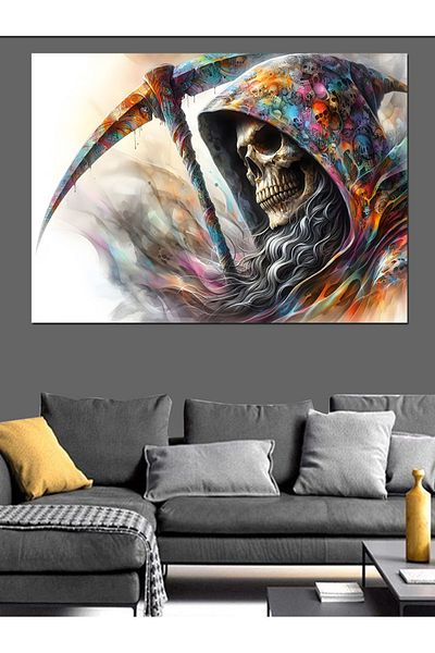 Tablomega Pânză decorativă schelet Grim Reaper - Lemn MDF