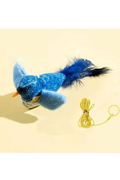 Hünkar Interactive Plush Bird with Realistic Bird Sound, Cat Toy Furry String Cat Toys with Cat Mint
