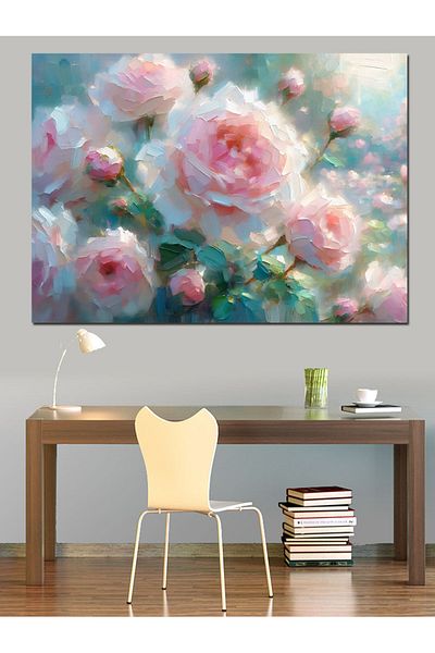 Tablomega Pânză decorativă trandafiri roz - Lemn MDF